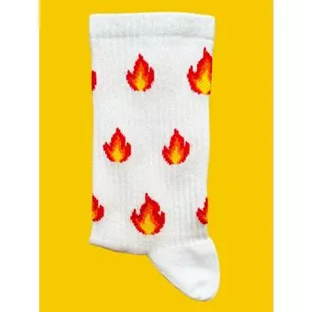 Носки Krumpy Socks TxT Огонёк, 40-45, белый