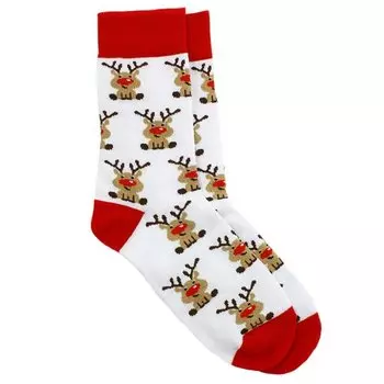 Носки Krumpy Socks WoW. Новогодние. Олень на белом, 35-40