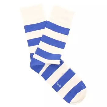 Носки Tezido Мальта, белые в голубую полоску, 36-40