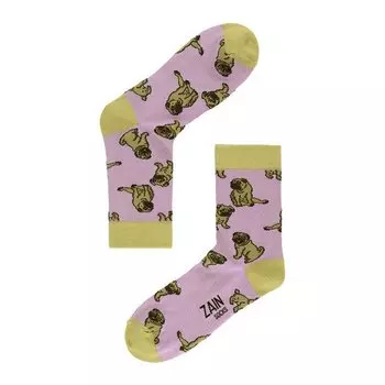 Носки ZAIN "Мопсы" 035, сиреневые