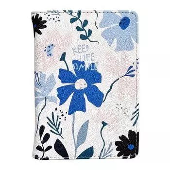 Обложка для паспорта Be Smart, коллекция Sentiment, Синие Цветы, 10 х 13,5, искусственная кожа