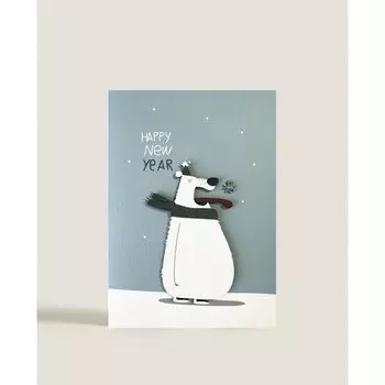 Открытка BOE Медведь НГ