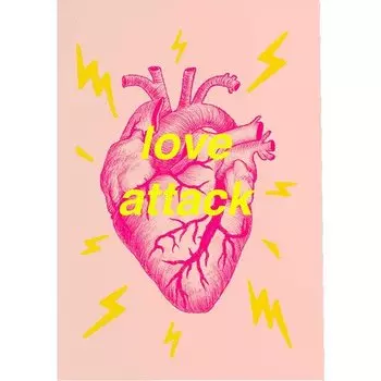 Открытка Pink heart attack