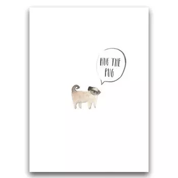 Открытка "Pug hug"