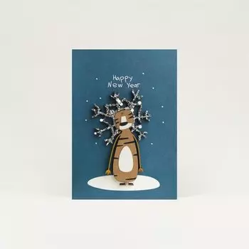 Открытка Тигр-снежинка НГ
