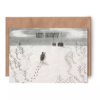 Открытка Yetti Happy holidays