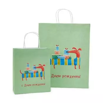 Пакет подарочный Bummagiya Такса, 35 х 13 х 44 см