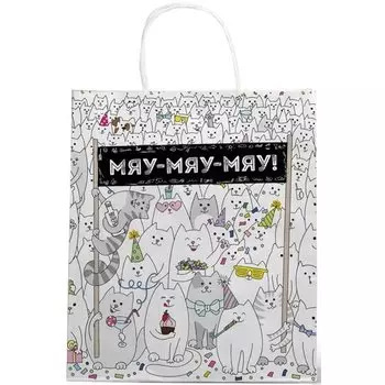 Пакет подарочный Cards for you and me Котики, А5, 22 х 26 х 10 см