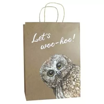 Пакет подарочный Cards for you and me Сова, 35,5 х 28 х 15 см