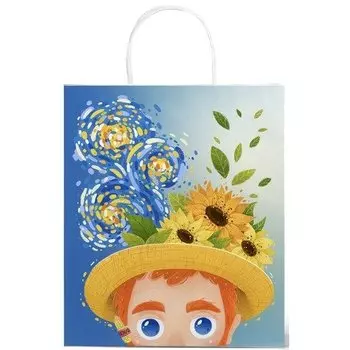 Пакет подарочный Cards for you and me Ван Гог, 26 х 22 х 10 см