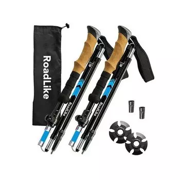 Палки для скандинавской ходьбы RoadLike Compact, голубые