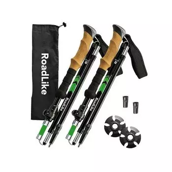 Палки для скандинавской ходьбы RoadLike Compact, зеленые