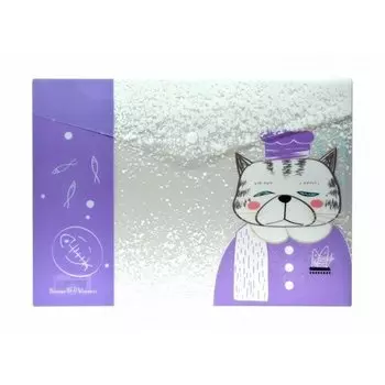 Папка-конверт на кнопке "Коты в японском стиле" А4, в ассортименте