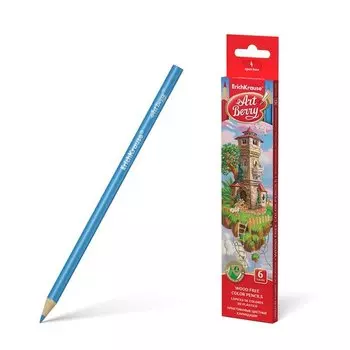 Пластиковые цветные карандаши трехгранные Erich Krause Artberry, 6 цветов