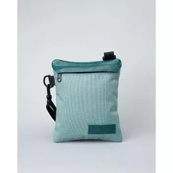 Плечевая сумка Якорь Карман, серо-голубой нейлон, бирюзовая кожа