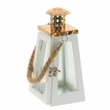 Подсвечник Remeco Фонарь, 10 х 10 х 22 см, золото/белый