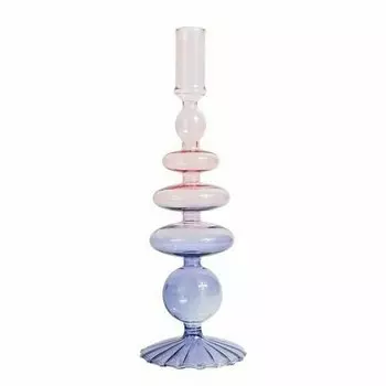Подсвечник стеклянный, градиент, 28 см