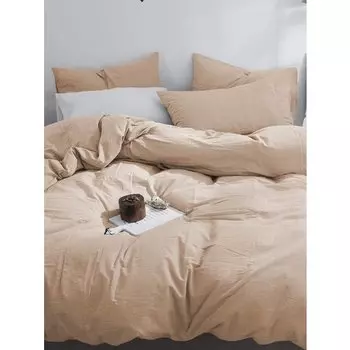 Постельное белье GoodNight Сатин Делюкс 2 сп. с евро (с нав. 50х70) бежевый