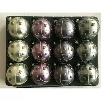 Шар стеклянный ручной раскраски 8 см, 4 цвета, в ассортименте