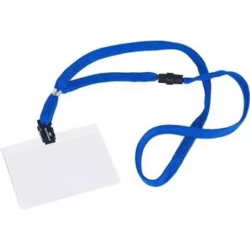 Шнурок для бейджа, 10 мм, синий
