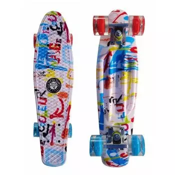 Скейт "Граффити" со светящимися колесами