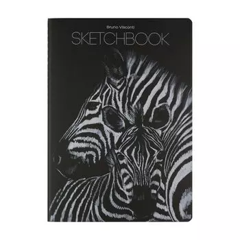 Скетчбук Bruno Visconti, 60 листов, 17,9 х 25 см, черный, в ассортименте