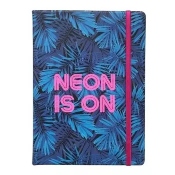 Скетчбук Infolio Study Neon Tropics, 150 х 210 мм, 64 листа, нелинованный, твердый переплет с резинкой, бумага 120 г/м2,