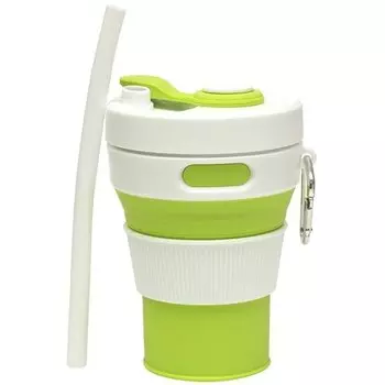 Складной эко-стакан для кофе, 450 мл, зеленый