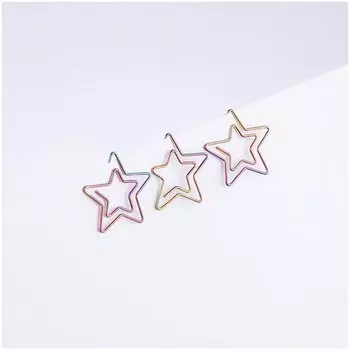 Скрепки фигурные Meshu Stars, 25 мм, 6шт