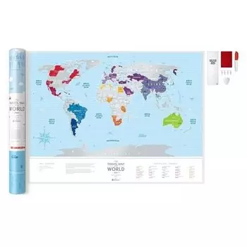 Скретч-карта мира "Silver World"