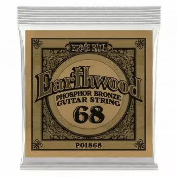 Струна одиночная для акустической гитары Ernie Ball 1868 Earthwood Phosphor Bronze 68