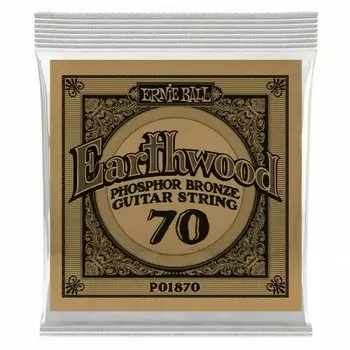 Струна одиночная для акустической гитары Ernie Ball 1870 Earthwood Phosphor Bronze 70