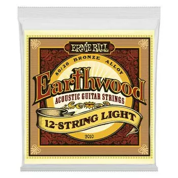 Струны для 12 струнной акустической гитары Ernie Ball 2010 Earthwood 80/20 Bronze Light 9-46