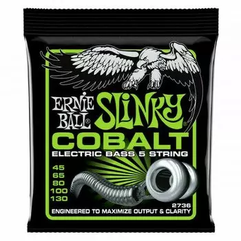 Струны для 5 струнной бас-гитары Ernie Ball 2736 Cobalt Slinky 45-130