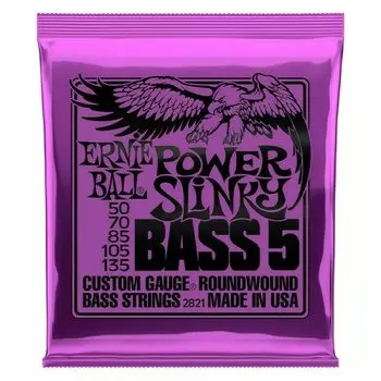 Струны для 5 струнной бас-гитары Ernie Ball 2821 Nickel Wound Slinky Power 50-135