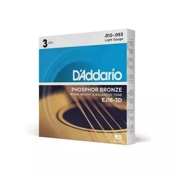 Струны для акустической гитары DAddario EJ16 -3D