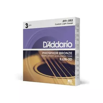 Струны для акустической гитары DAddario EJ26 -3D