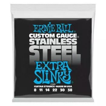 Струны для электрогитары Ernie Ball 2249 Stainless Steel Slinky Extra 8-38