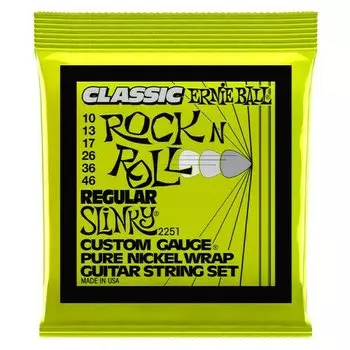 Струны для электрогитары Ernie Ball 2251 Classic Rock n Roll Pure Nickel Slinky Regular 10-46