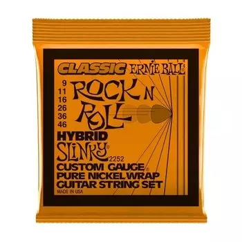 Струны для электрогитары Ernie Ball 2252 Classic Rock n Roll Pure Nickel Slinky Hybrid 9-46
