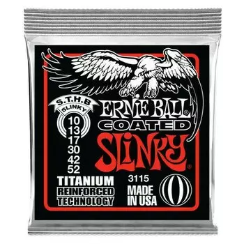 Струны для электрогитары Ernie Ball 3115 RPS Coated Titanium Slinky Skinny Top Heavy Bottom 10-52