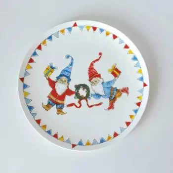 Тарелка обеденная MyataShop Гномы с подарками