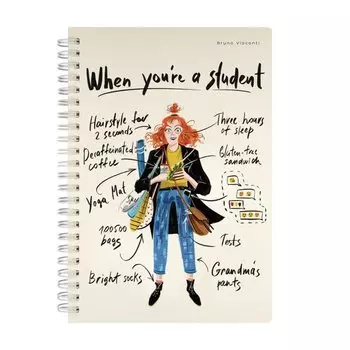 Тетрадь Bruno Visconti "When You Are A Student", 60 листов, А5