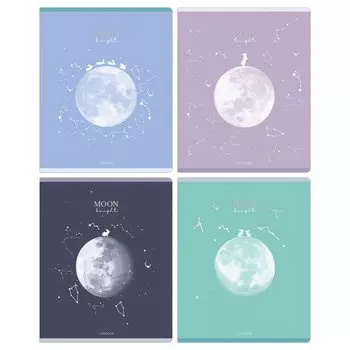 Тетрадь Meshu Moon Light, в клетку, 48 листов, А5, в ассортименте