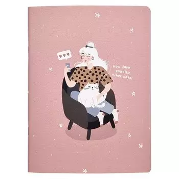 Тетрадь общая Be Smart Blogger, 16,5 х 22 см, 48 листов, в клетку, мягкий переплет, на скрепках