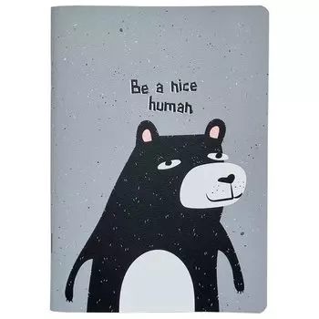 Тетрадь общая Be Smart, коллекция Silly Медведь, 150 х 210 мм, 48 листов, в клетку, на скрепках