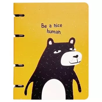 Тетрадь общая Be Smart, коллекция Silly Медведь, 163 х 212 мм, 120 листов, в клетку, на кольцах