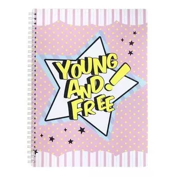 Тетрадь общая Be Smart "Comics" 96 листов в клетку, 20,2 х 28,2 см, розовая