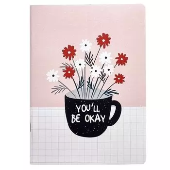 Тетрадь общая Be Smart Sentiment Цветы В Чашке, в клетку, 40 листов, 194 х 266 мм