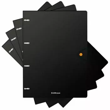 Тетрадь общая с пластиковой обложкой на кольцах ErichKrause Accent, А4, 80 листов в клетку, в ассортименте